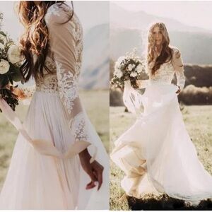 NWT stunning Mingda wedding gown bohemian style!!